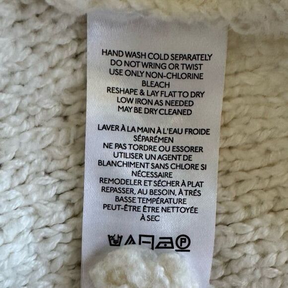 Anthropologie Pilcro Rolled Mock Neck Cable Knit Sweater Pullover in Ivory White - Picture 11 of 12